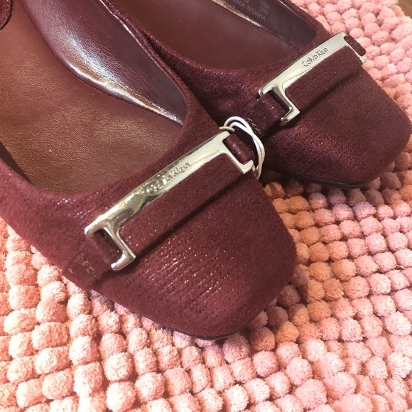 [Calvin Klein] Burgundy leather Flats. Size 7.5 - Picture 4 of 8